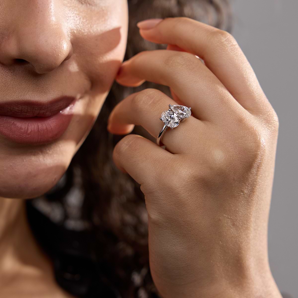 Additional Image 2 for  3 ctw Toi Et Moi Pear and Oval Engagement Ring
